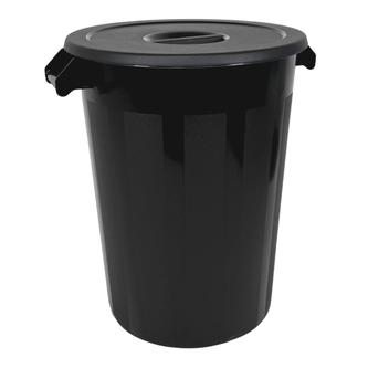 Denox nádoba na odpad s víkem INDUSTRIAL, 100 L, černý, pevný plast