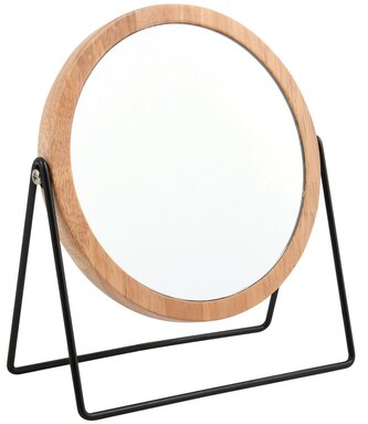 MSV kosmetické zvětšovací zrcátko SATCHI, černá, ocel, bambus