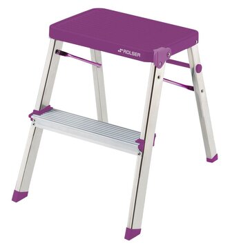 Rolser skládací schůdky M2 ALU Taburete, 2 stupně, EN131 profi i a domácnost, fialové