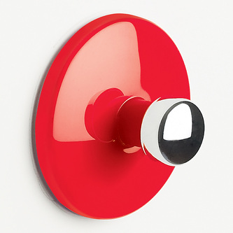 Spirella samolepící háček BOWL, červený, ABS, průměr 50 mm