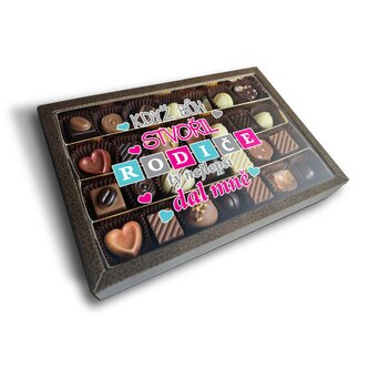Pralinky Když Bůh stvořil rodiče: 28 ks pralinek Pralinky Když Bůh stvořil rodiče: 28 ks pralinek