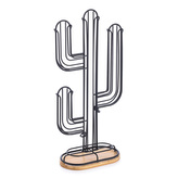 MSV stojan na kapsle ELIE, matná černá, ocel, dřevo