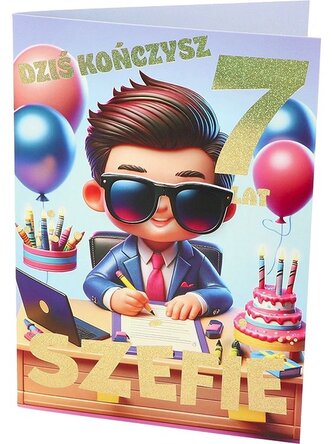 Karnet A B6 7 urodziny szef RD-011