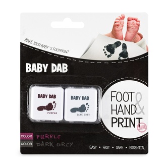 BABY DAB Barva na dětské otisky 2 ks fialová, šedá