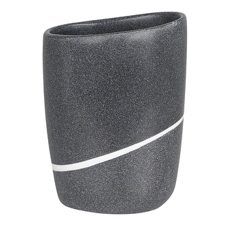 Spirella kelímek na kartáčky ETNA, šedý, plast, kamenný vzhled
