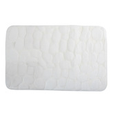 MSV koupelnová předložka PEBBLES, bílá PU pěna, protiskluzová, 50 x 80 cm