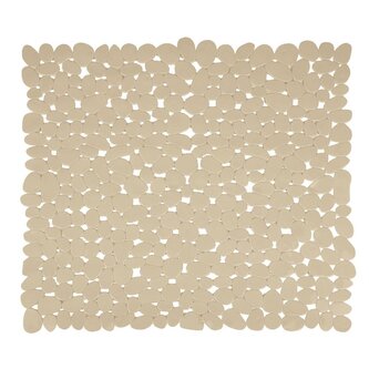 MSV protiskluzová podložka do sprchy GALETS, béžová, PVC, 53 x 53 cm