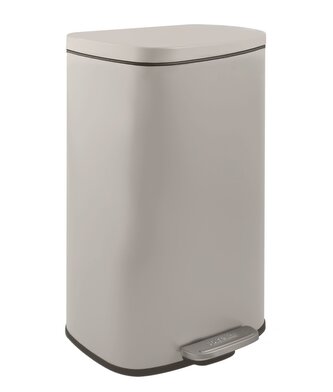 Spirella pedálový odpadkový koš AKIRA, matná šedo-hnědá, ocel, soft-close, 30 L