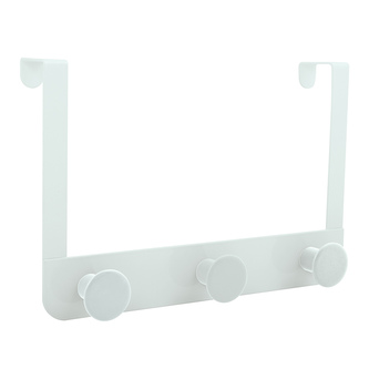 Spirella závěsný věšák na dveře se 3 háčky RONDA Tre, matně bílý, kov, 44 mm
