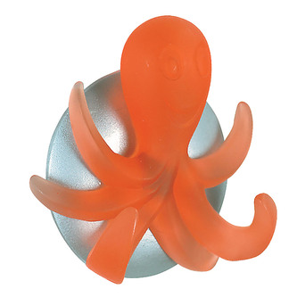 Spirella dětský háček OCTOPUS, chobotnice, oranžový, polyresin, samolepící, 60 x 65 mm