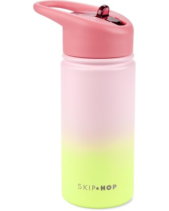SKIP HOP Láhev s brčkem nerezová Wander - ombré pink, 450ml