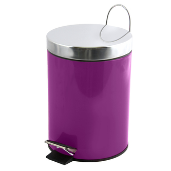 MSV pedálový odpadkový koš UNIS, fialová ocel, 3 L