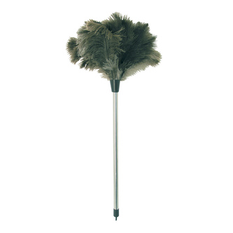 MSV prachovka z pštrosího peří s rukojetí z nerezové oceli, 65 cm