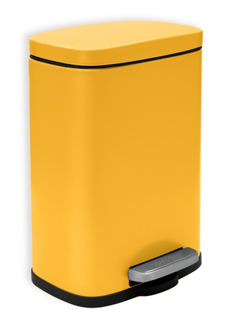 Spirella pedálový odpadkový koš AKIRA, matná šafránově žlutá, ocel, 5 L
