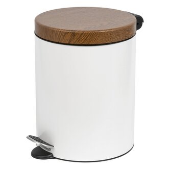 Pedálový odpadkový koš Sherwood Freedom Fresh 5 l, lakovaná ocel, bílá