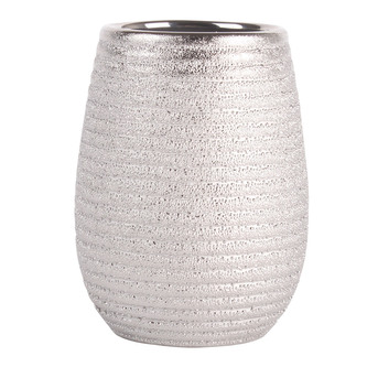 MSV kelímek na zubní kartáčky OMAN, stříbrný, keramika