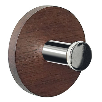Spirella dřevěný háček na ručníky PUNT-Round, ořech, samolepící, průměr 50 mm