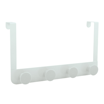 Spirella závěsný věšák na dveře se 4 háčky RONDA Quattro, matně bílý, kov, 44 mm