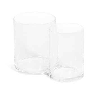 Organizer na štětce a kosmetiku Compactor - 2 přihrádky, kulatý, čirý plast