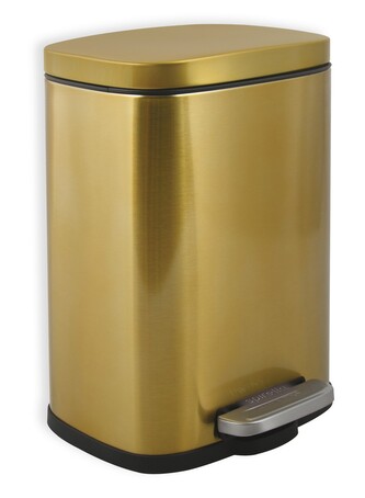 Spirella pedálový odpadkový koš AKIRA, lesklá zlatá, ocel, 5 L