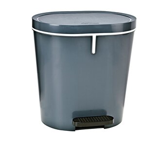 Denox Oval pedálový odpadkový koš 8 l, plast, antracitový