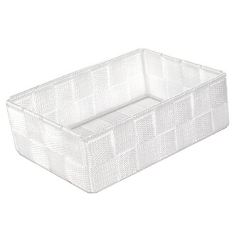 Úložný organizér do zásuvky Compactor TEX - košík M, 18 x 12 x 7 cm, bílý