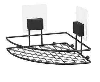 Rohová samolepicí koupelnová police Compactor Bestlock Black Magic systém bez vrtání