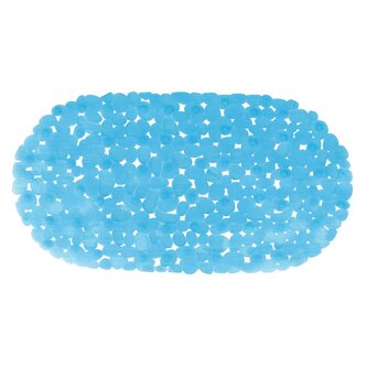 MSV protiskluzová podložka do vany GALETS, čirá modrá, PVC, 35 x 68 cm