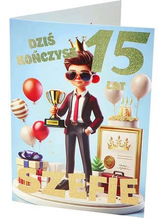 Karnet A B6 15 urodziny szef RD-027