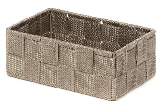 Úložný organizér do zásuvky Compactor TEX - košík M, 18 x 12 x 7 cm, Taupe (šedo-béžový)
