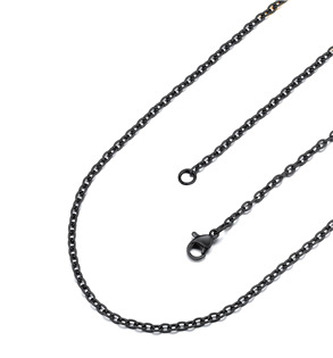 OPE1352-020-60 Očkový řetízek černý, tl. 2 mm, délka 60 cm