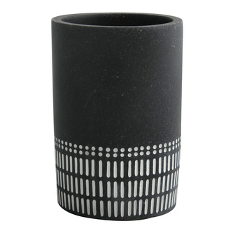 Spirella kelímek na zubní kartáčky YUMA, černo-bílý, polyresin