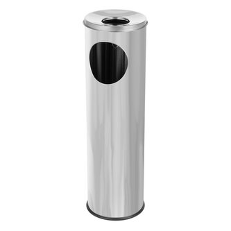 Odpadkový koš s popleníkem Cigarette Pillar 15l, nerez ocel, lesklá
