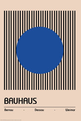 Plakát, Obraz - Bauhaus Blue Poster, 61 × 91.5 cm