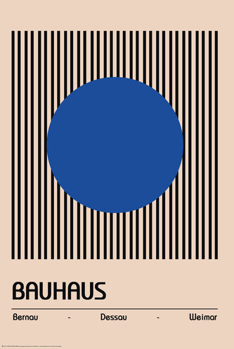 Plakát, Obraz - Bauhaus Blue Poster, 61 × 91.5 cm