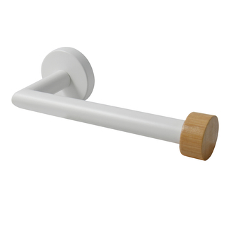 MSV držák na toaletní papír IANA, bílý, ocel, bambus