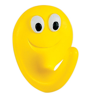 Spirella dětský háček SMILE, žlutý, polyresin, samolepící, 40 x 50 mm