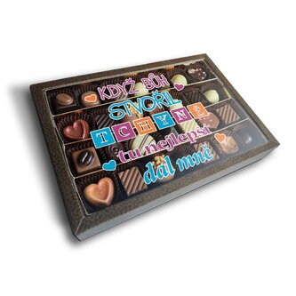 Pralinky Když Bůh stvořil tchyně tu nejlepší dal mně: 28 ks pralinek