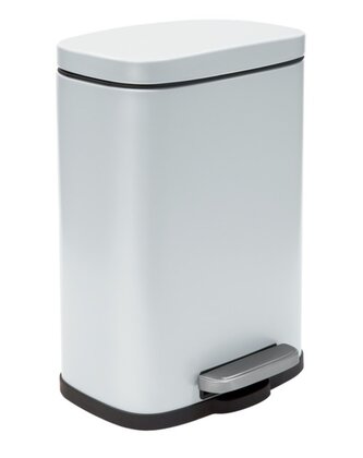 Spirella pedálový odpadkový koš AKIRA, matná bílá, ocel, soft-close, 12 L
