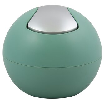 Spirella mini výklopný odpadkový koš BOWL MATT, matný zelený, plast, 1 L