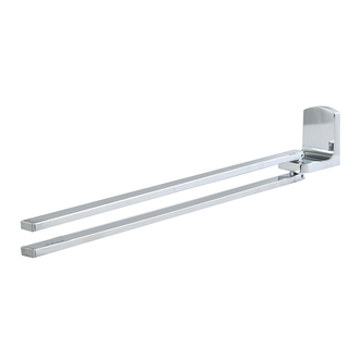 Spirella dvojitý nástěnný držák na ručníky TAKU, lesklá chromovaná ocel, 39 cm