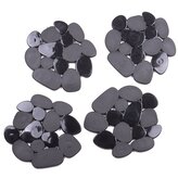 MSV sada 4 protiskluzových podložek GALETS, ve tvaru oblázků, černá, PVC, 12 x 13 cm