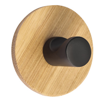 Spirella bambusové háčky na ručníky 2 ks ELSIE, matně černý, samolepící, průměr 50 x 31 mm