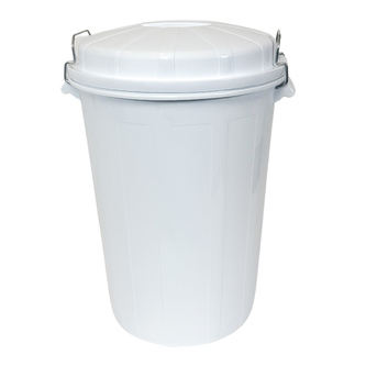 Denox nádoba na odpad s víkem INDUSTRIAL, 95 L gastro, uzavírání, bílý, pevný plast