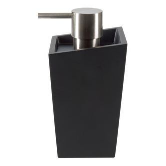 Spirella dávkovač mýdla YOSHI, matně černý, polyresin, nerez ocel, 350 ml