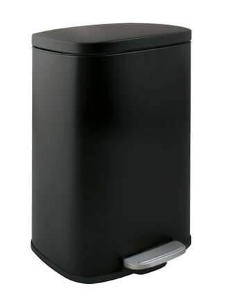 Spirella pedálový odpadkový koš AKIRA, matná černá, ocel, soft-close, 12 L