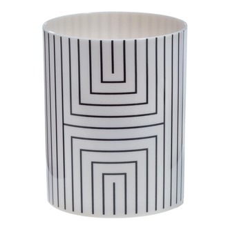 Spirella kelímek na kartáčky GRAPHIC, bílo-černý, polyresin