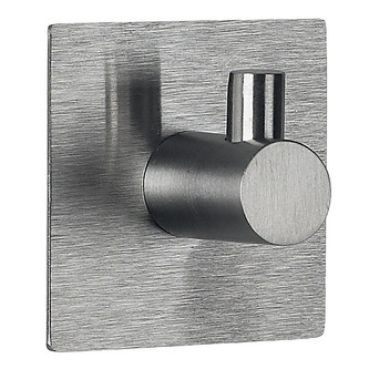 Spirella hranatý samolepící háček METI, kartáčovaná nerezová ocel, 45 x 45 mm