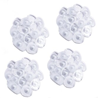 MSV sada 4 protiskluzových podložek GALETS, ve tvaru oblázků, průhledná, PVC, 12 x 13 cm