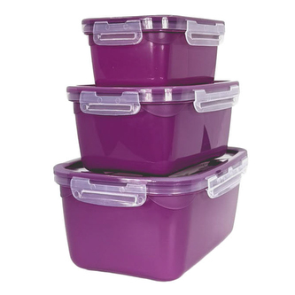 Belli E Forti sada potvravinových dóz FRIGOCLICK PANAMA 3 ks, obdélníkové s víkem, plast